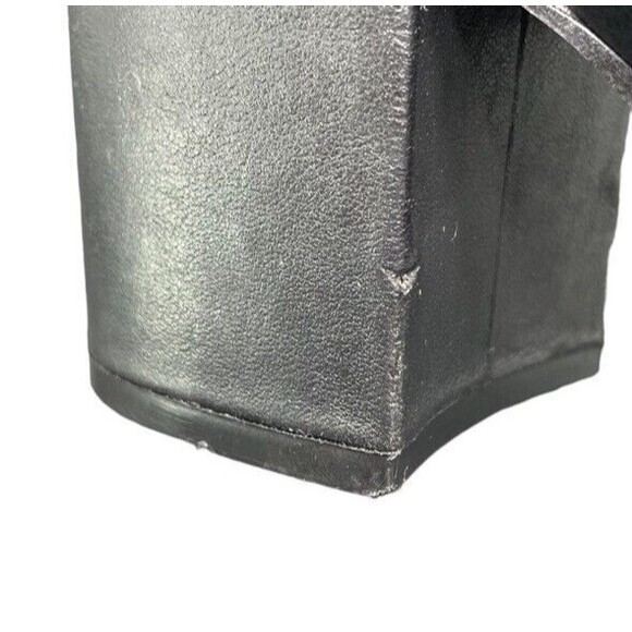 Aqua Dante Boots Black 7.5 Leather Almond Toe Ankle Fashion Fall Block Heel EUC - Picture 6 of 10